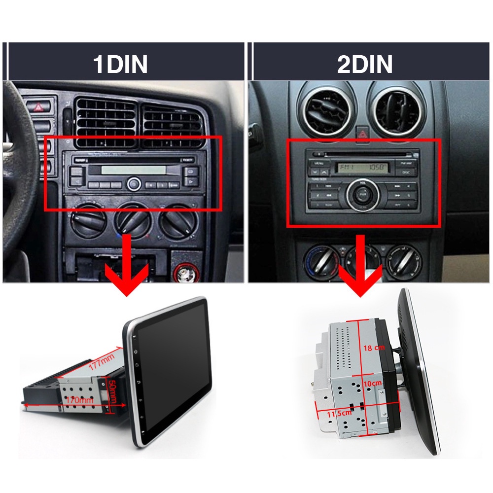 10-inch Android car player MP5 navigation all-in-one machine general purpose Android navigator 360 degree shaking head Display screen WiFi connection, nav