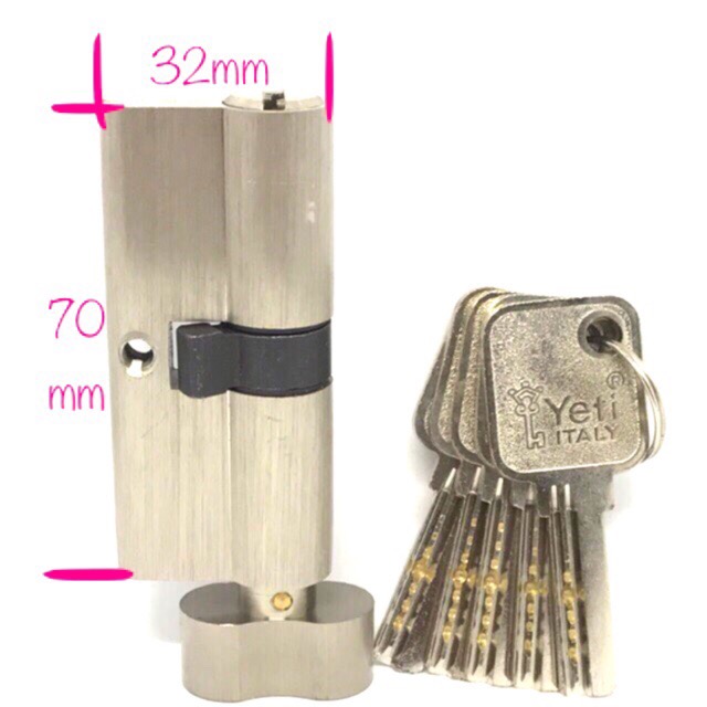 [HCM]Ruột khoá cửa chính tay gạt Yeti chiều rộng 32mm chiều dài 70mm 1 đầu vặn