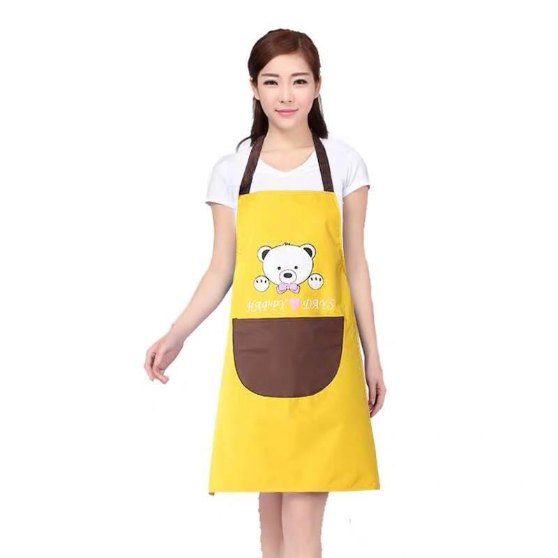 Tạp dề gấu - tạp dề chống thấm nước - tạp dề có túi cute