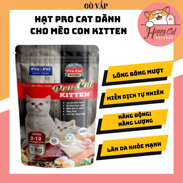 [1KG] Hạt ProCat Kitten Túi 1Kg Thức Ăn Hạt Cho Meò Con