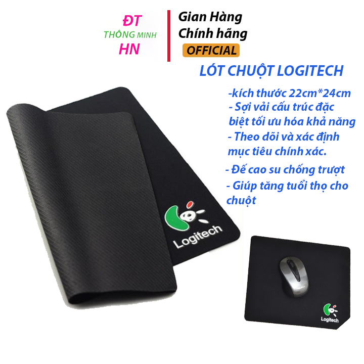 Lót chuột hãng Logitech size 20x24cm