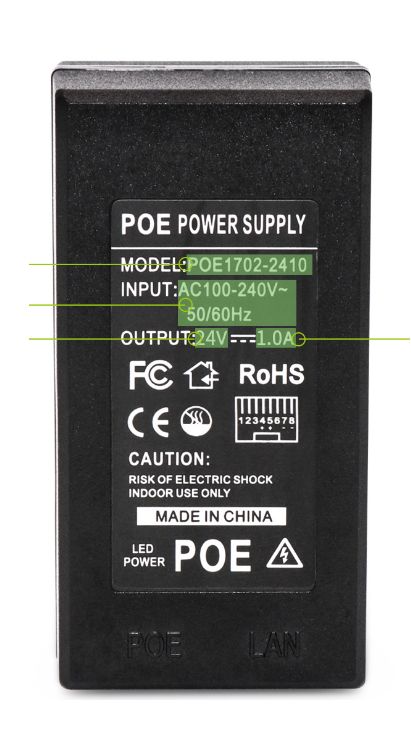 Nguốn POE 24V 1A cho camera, modem, swicth....