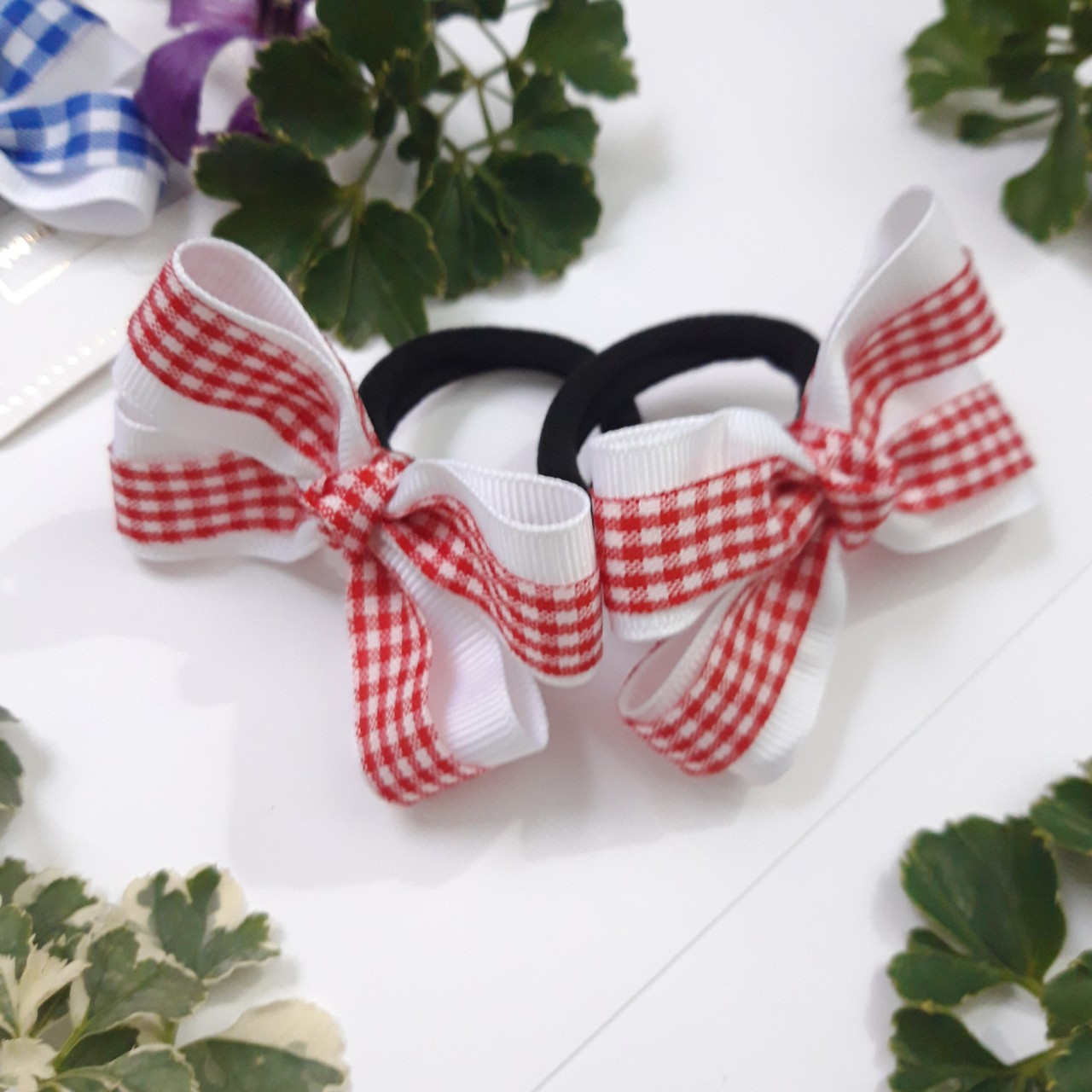 Set 2 cái kẹp tóc/ cột tóc rybang gân cho bé gái.