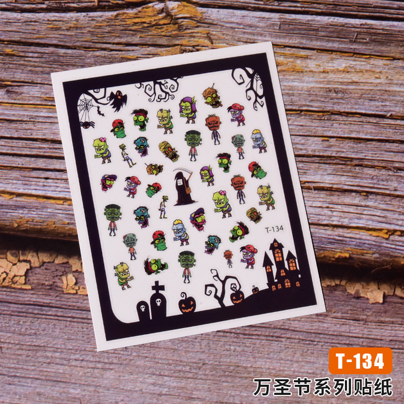 Sticker Halloween trang trí móng tay