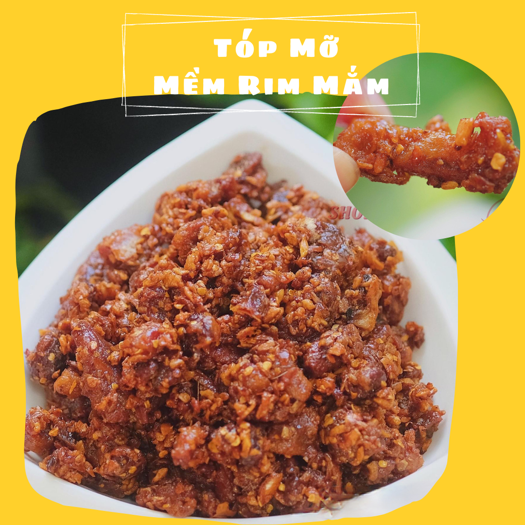 Tóp Mỡ Mềm Ngào Mắm Ớt 200g - Loại Mềm 100 % thịt heo sạch - Shop Mẹ Bắp