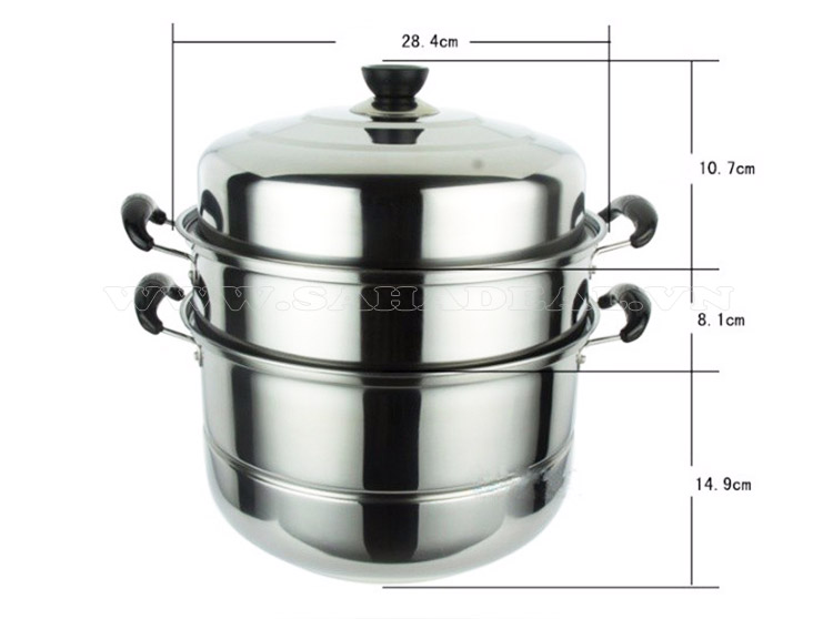 NỒI HẤP INOX 3 TẦNG ĐA NĂNG ĐUN ĐƯỢC BẾP ĐIỆN TỪ