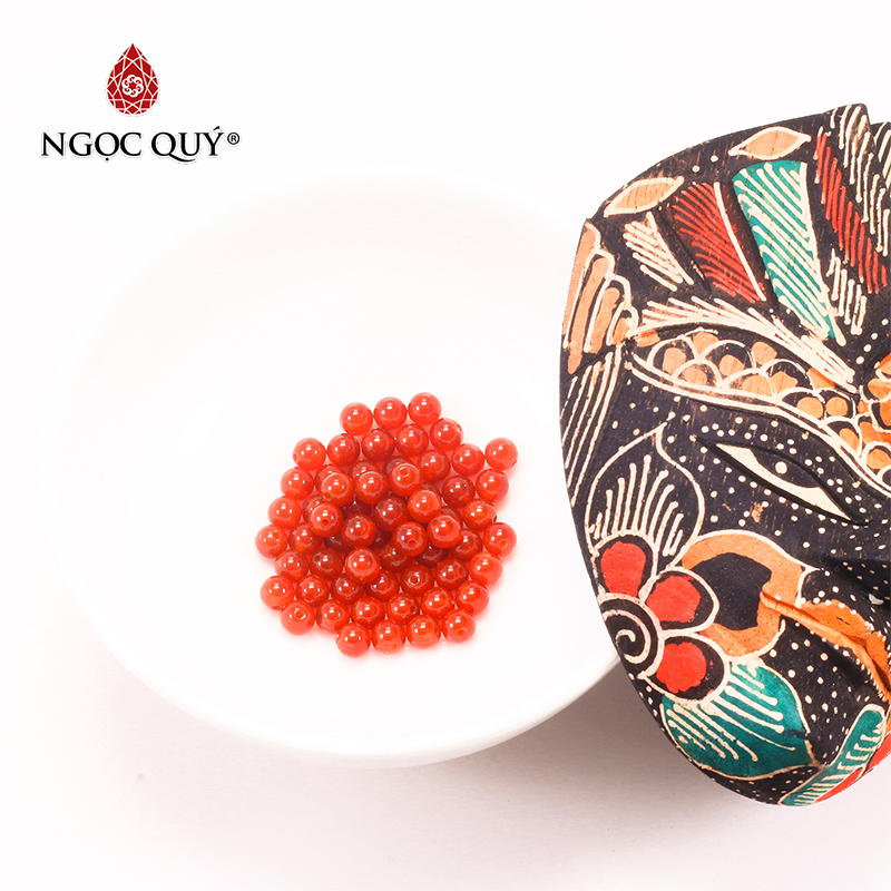 Combo 5 viên đá mã não đỏ 6mm - Ngọc Qúy Gemstones