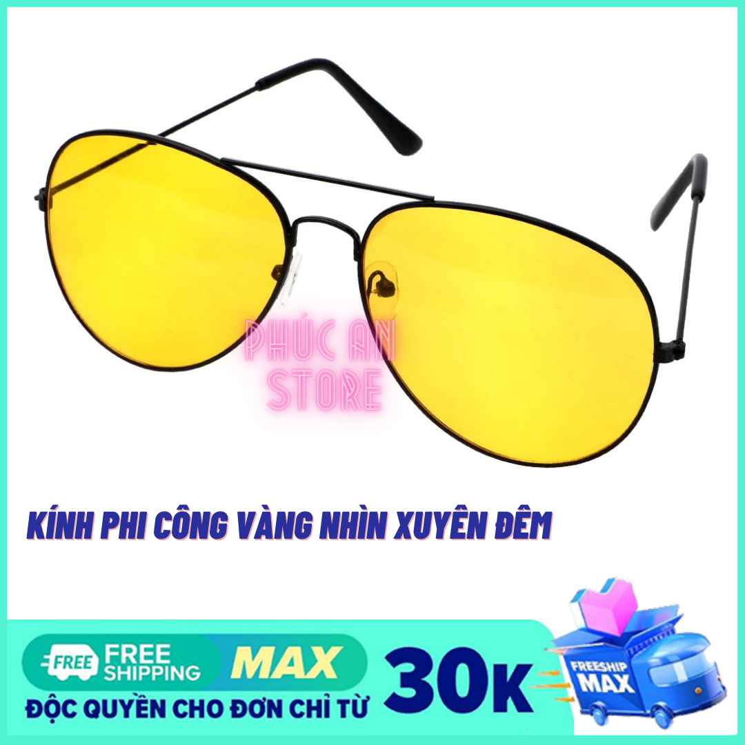 [HCM]Kính Nhìn Xuyên Đêm Chống Lóa Mắt Kiểu Dáng Phi Công Sành Điệu Thời Trang cho Nam Giới