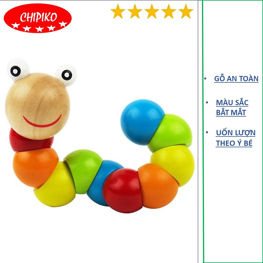 Đồ play deep wood bending plastic help baby to the color recognition and the count of sensory development-deep wood multi color for baby