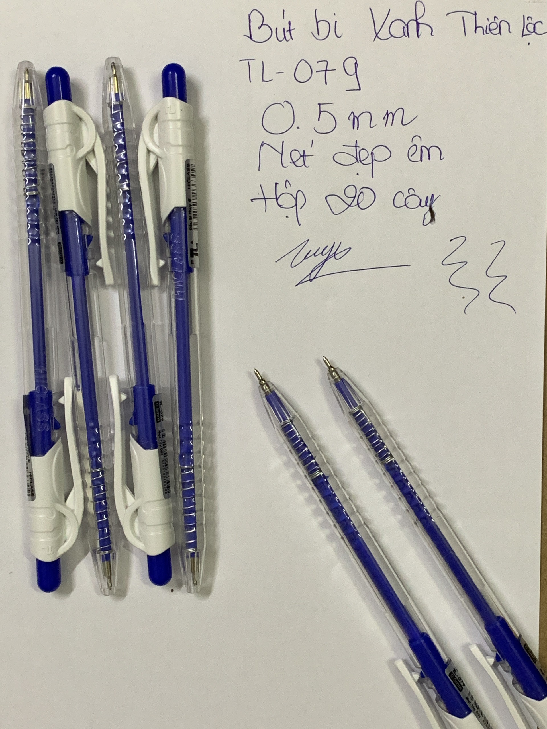 Bút Bi xanh TL-079 (Hộp 20 Chiếc)