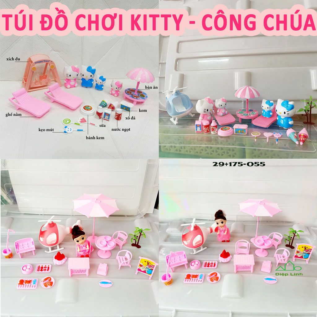 [HCM]Đồ Chơi Hello Kitty Búp Bê Dù Máy Bay Xích Đu - Diệp Linh