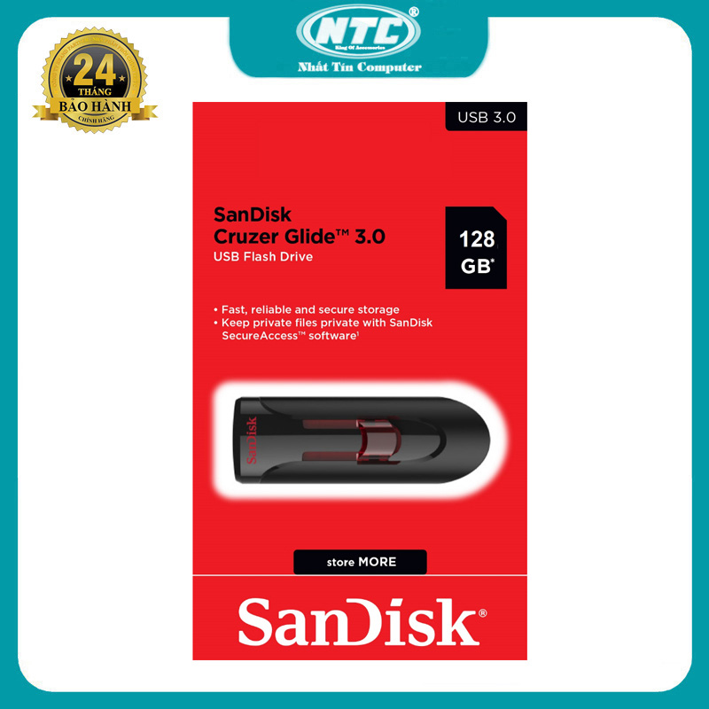 USB 3.0 SanDisk Cruzer CZ600 128GB 100MB/s (Đen)  Nhất Tín Computer