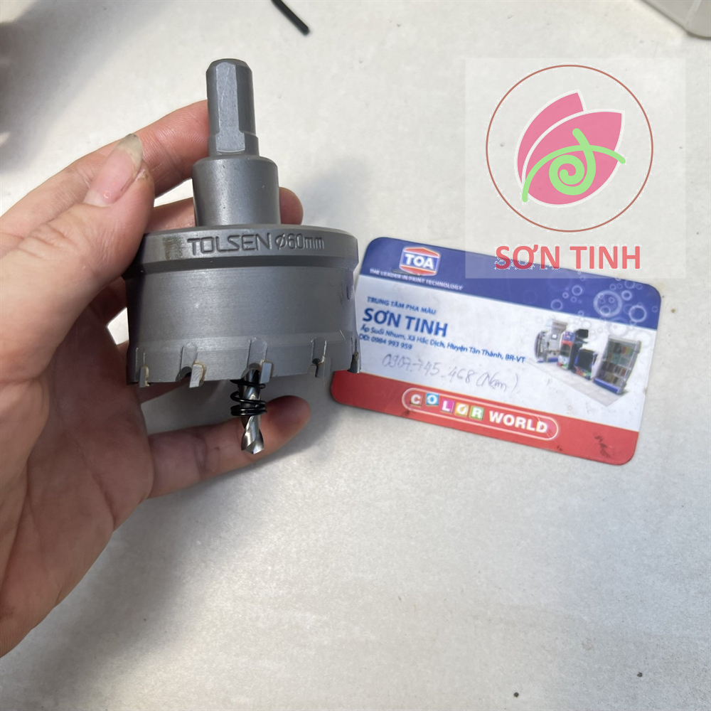 Mũi khoan khoét lỗ sắt thép bê tông gỗ 60mm tolsen 75960 hole saw