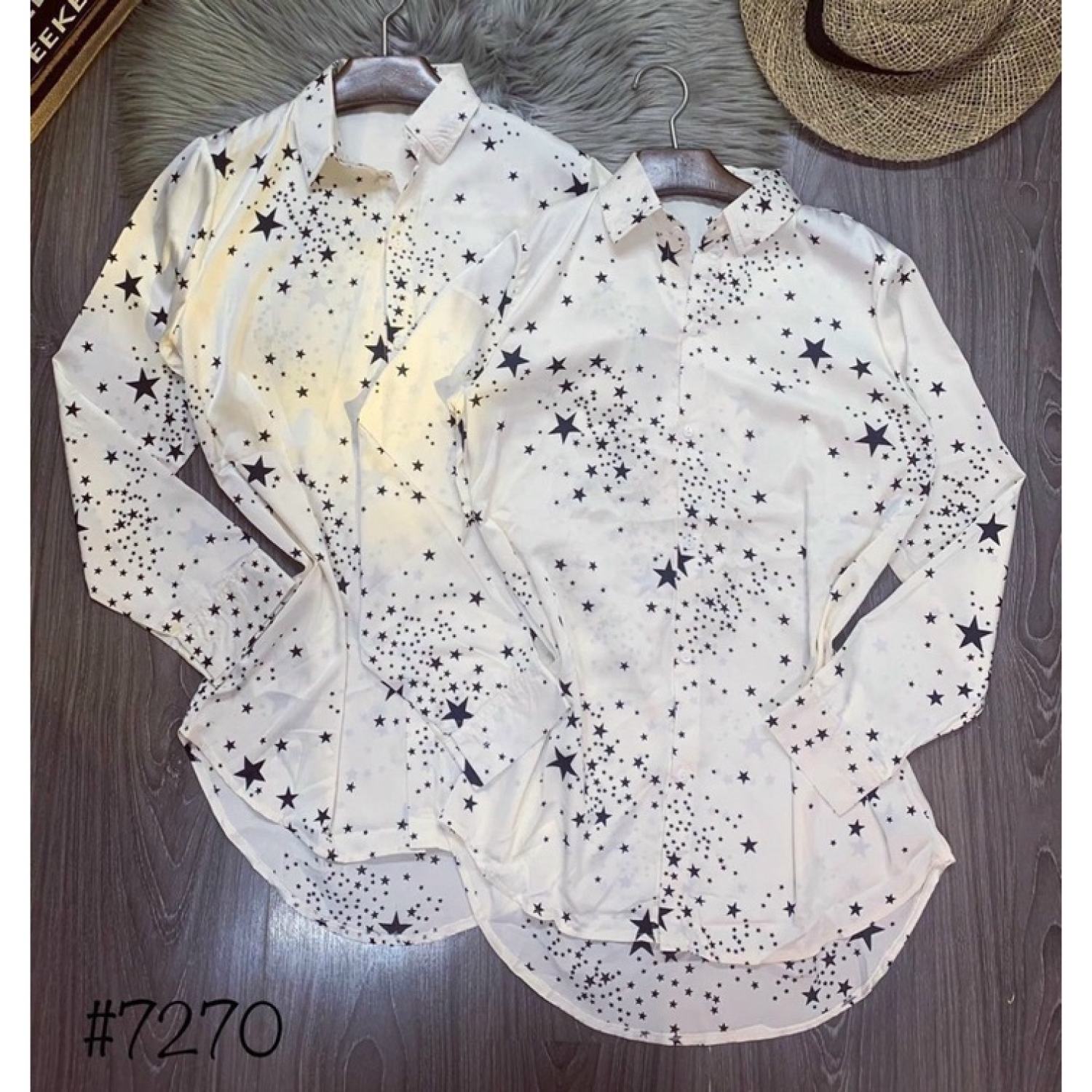 Áo sơ mi lụa Nhật hình sao - Hàng cao cấp