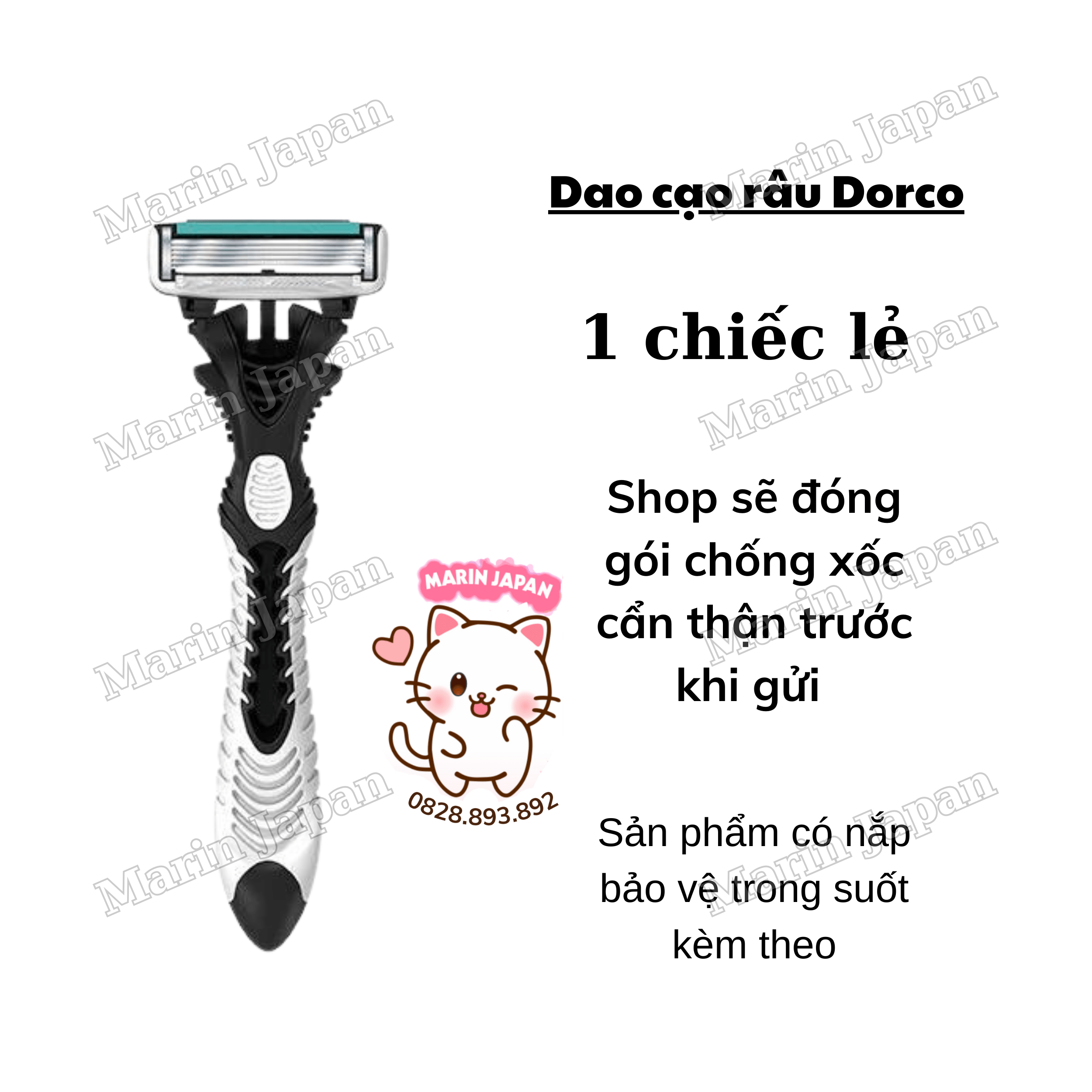 (6 Lưỡi, Hàng Nhật) Dao Cạo Râu Cho Nam Nội Địa Nhật Bản