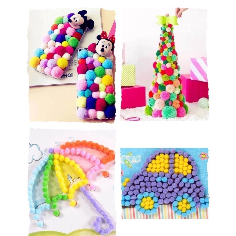 Cục Pompom Trang Trí Nhiều Màu Sắc