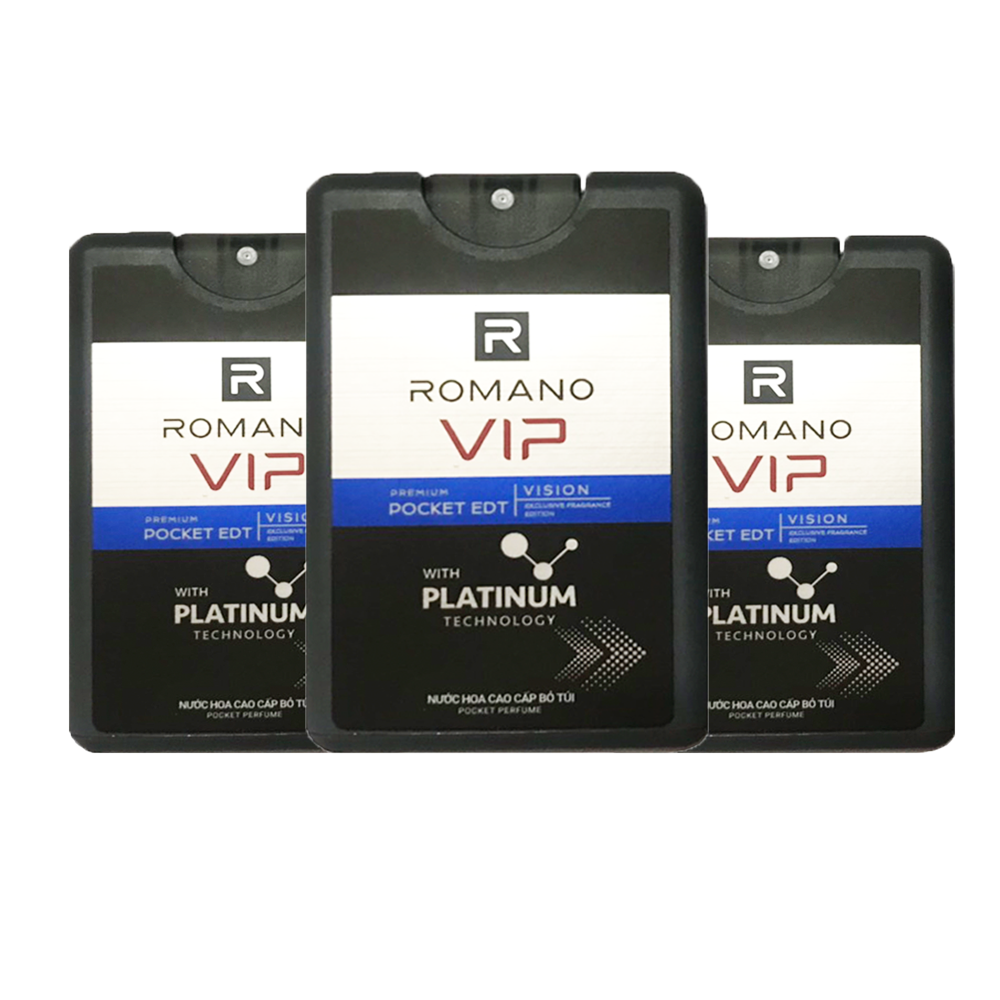 Combo 3 Nước Hoa Bỏ Túi Romano Vip Vision 18ml/chai
