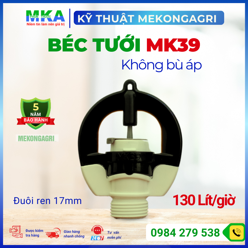 Béc tưới MK39 bán kính lớn nhiều lưu lượng (bộ 10 béc)