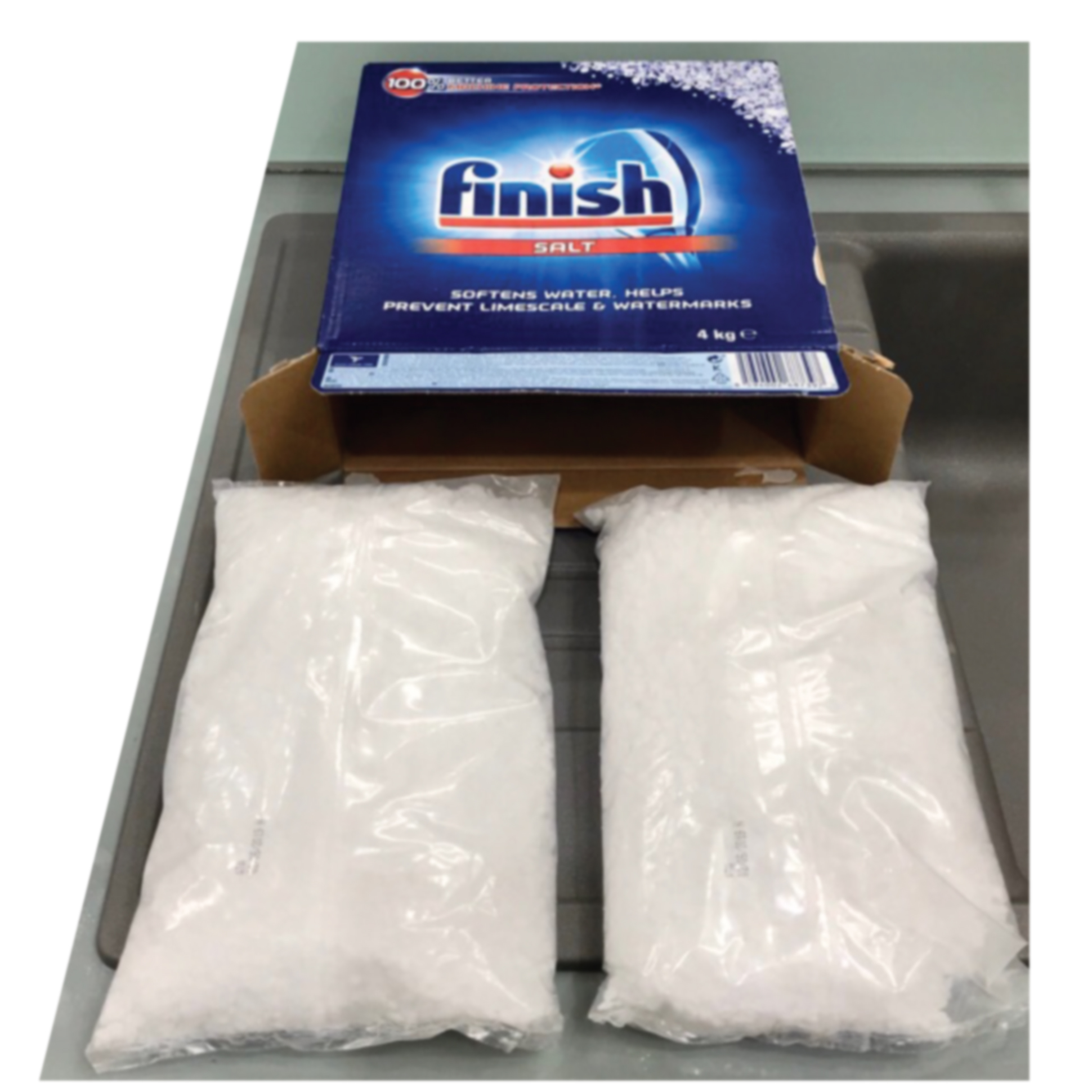 Muối rửa bát finish 2kg ( gói lẻ bóc từ hộp 4kg) -Chính Hãng.