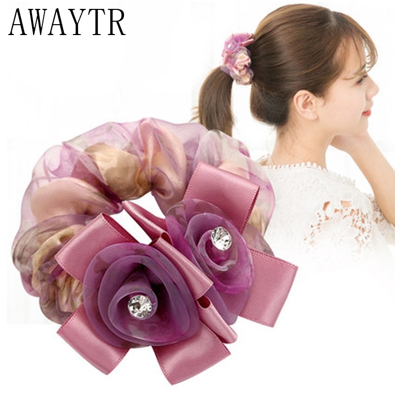 Cột tóc scrunchies đính đá xinh xắn