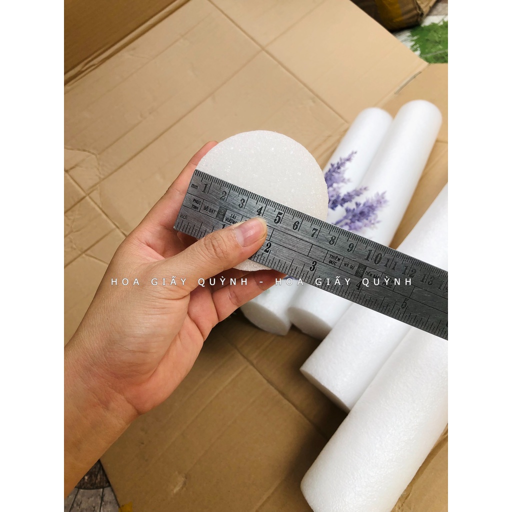 Combo 2 Cây xốp dẻo hình trụ tròn 7cm x 40cm - bó hoa sáp, hoa giấy, mô hình....