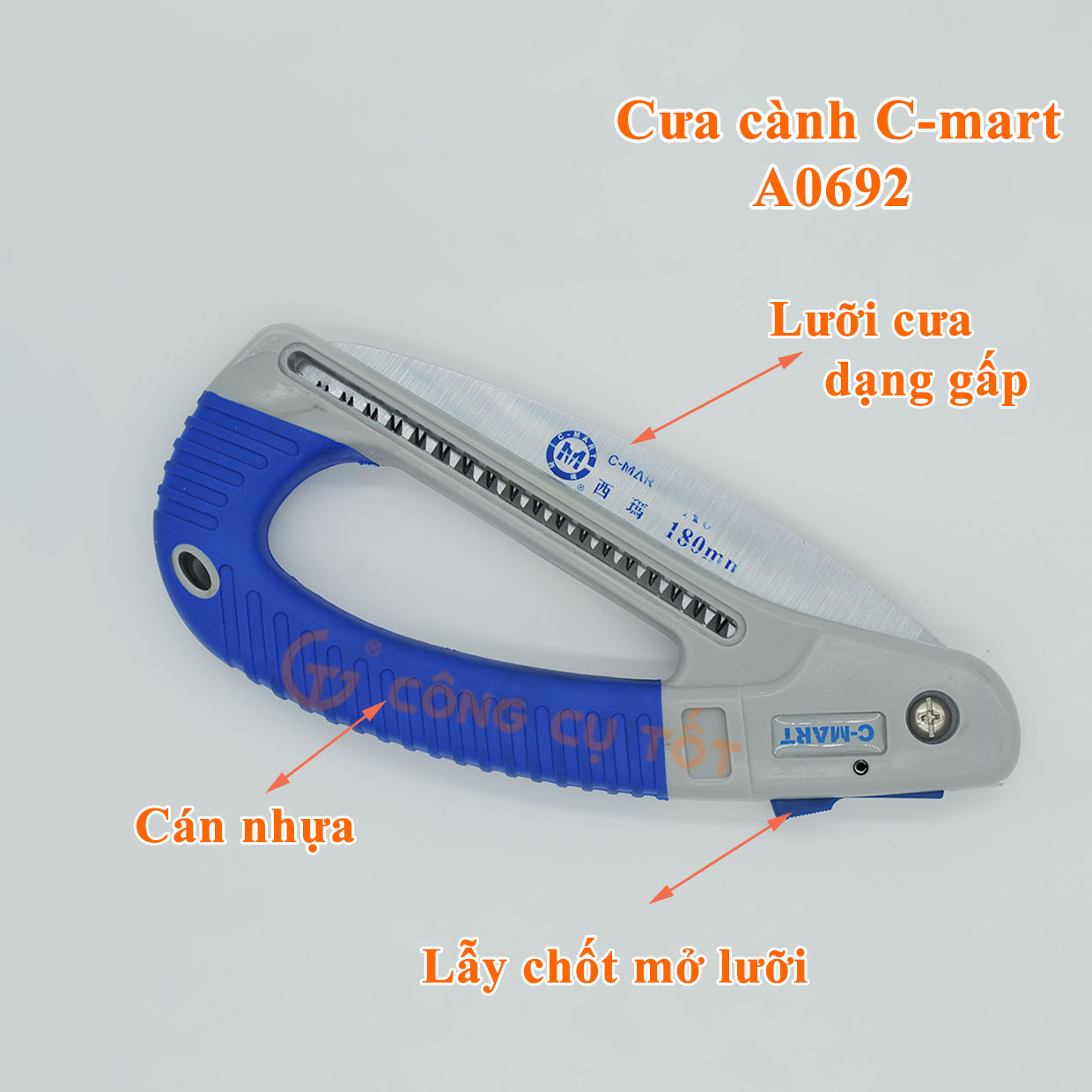 Cưa cắt cành dạng gấp C-mart A0692 180mm