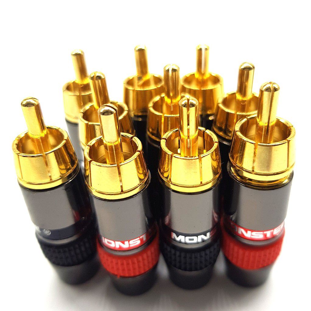 Bộ 2 Jack RCA Monster Jack AV bông sen hàn dây tín hiệu