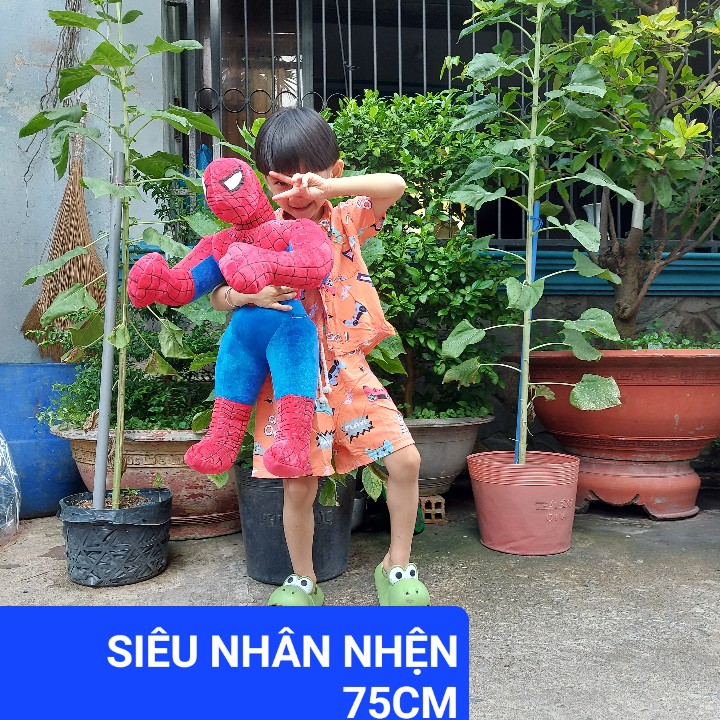 [HCM]🕸️ Siêu Nhân Nhện Nhồi Bông siêu ngầu – 3 Size 46cm / 65cm / 75cm – Ôm Ngủ Êm Mềm, Bé Nào Cũng Mê!