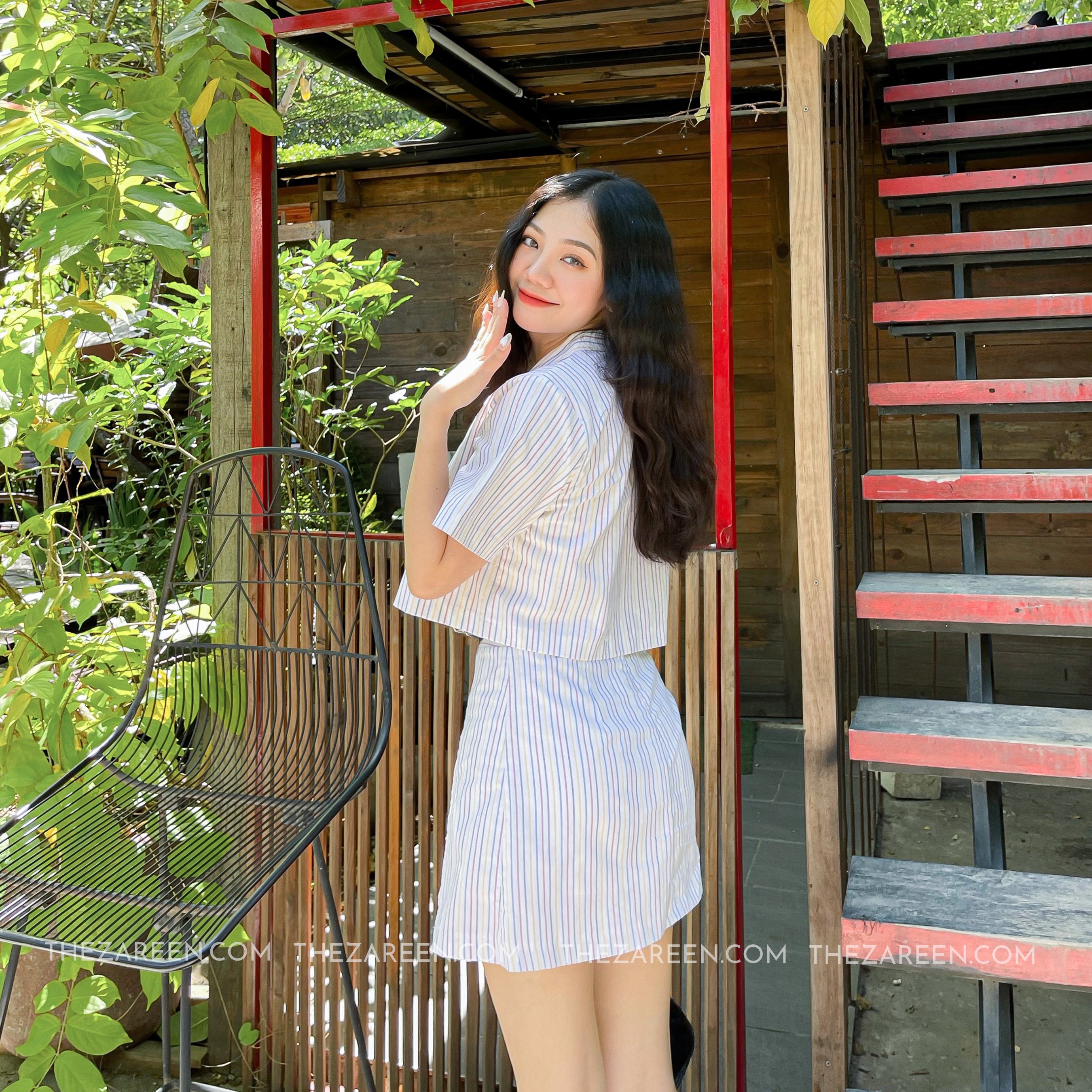 ZAREEN | CHÂN VÁY HOA XẺ V VAA36 - TRẮNG