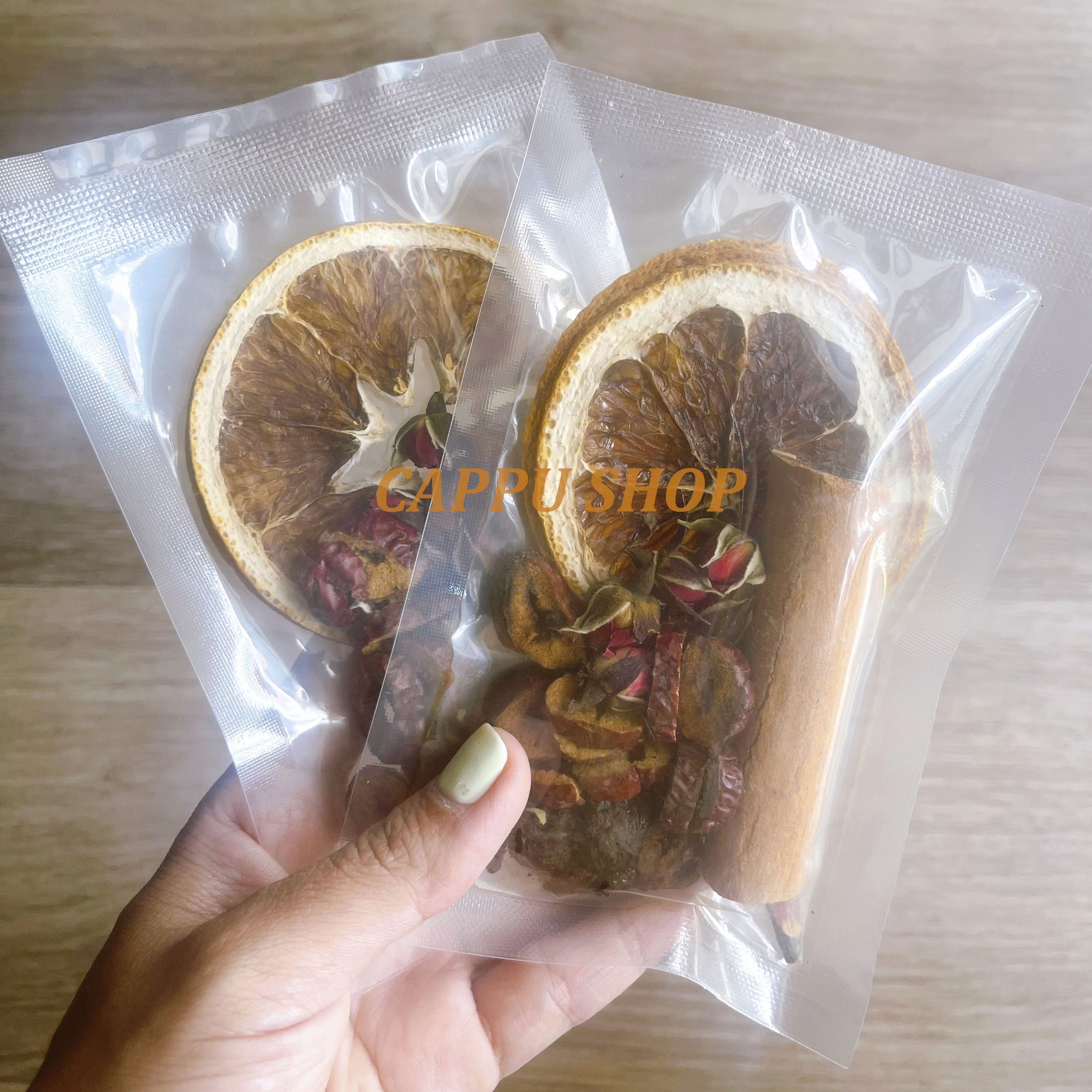 Set 30 gói Trà Cam Quế Thảo Mộc (Hoa hồng- Cam- Quế cây- Long nhãn- Táo lát)