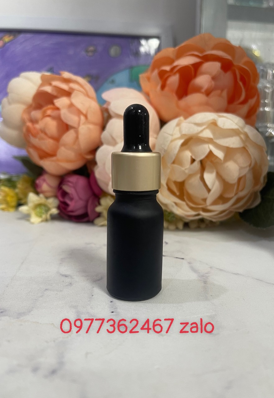 Chai thủy tinh , chai lọ thủy tinh, chai serum sơn đen lì 5ml 10ml