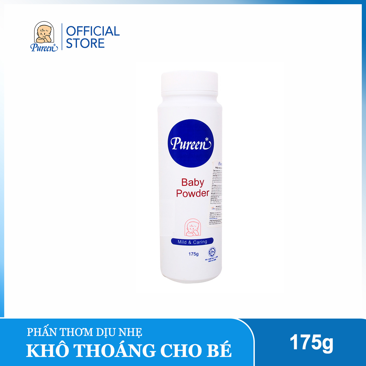Phấn thơm dịu nhẹ Pureen - Hạn chế kích ứng - 50g/100g