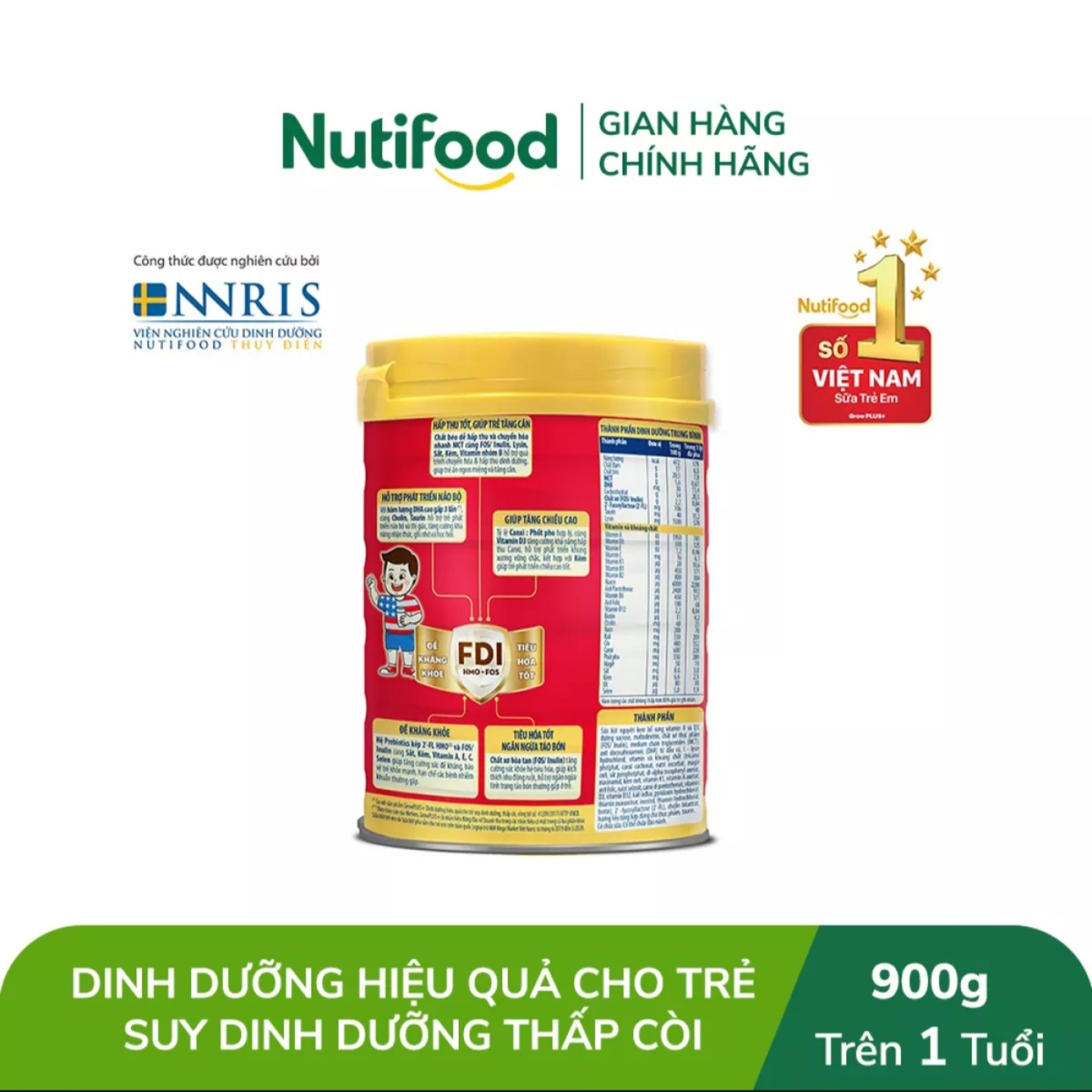 (Expiration Date March 2028) Nutifood Grow Plus+ Malnutrition Milk Powder Red - Box 780g/ 850g/ 900g.