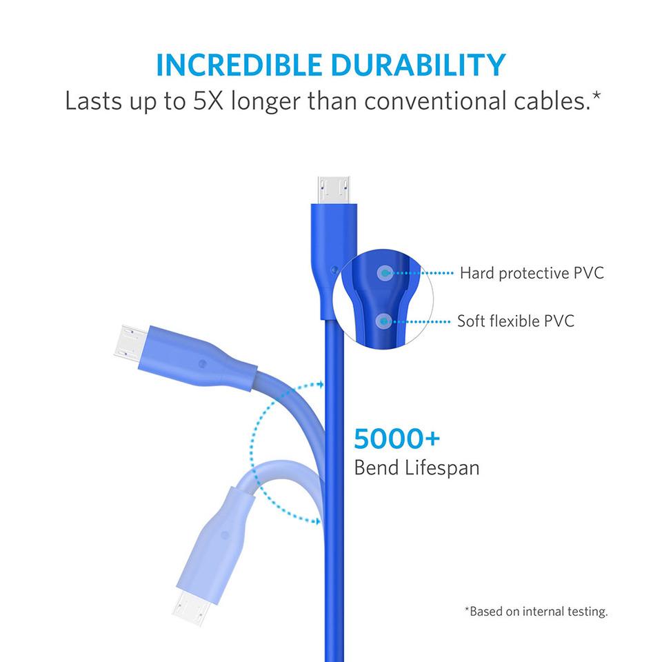 Cáp Micro USB Anker PowerLine - Dài 1.8m - A8133