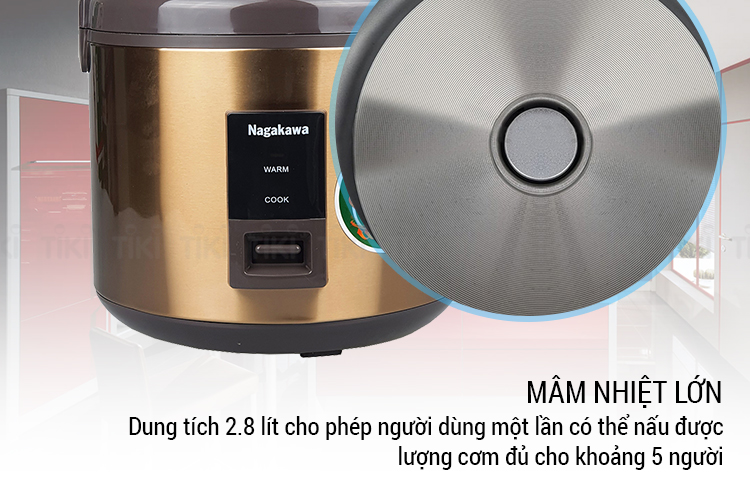 Nồi cơm điện 2.8L Nagakawa NAG0121