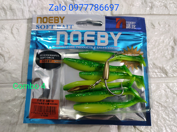 mồi mềm noeby S8019 kèm lưỡi móc mồi Ar15