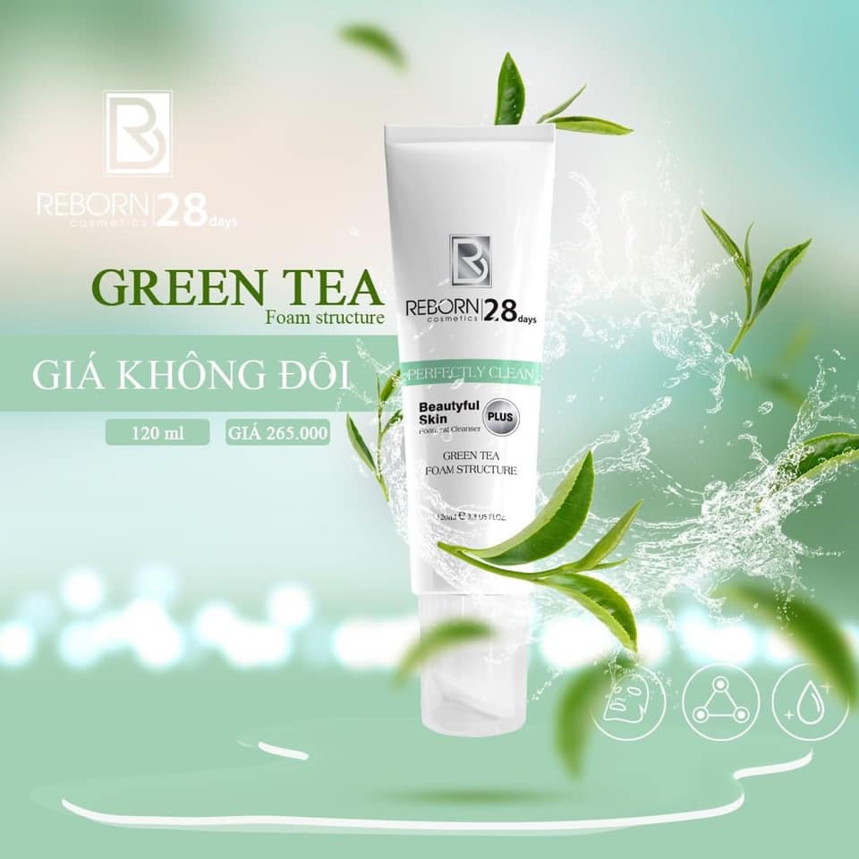 Sữa Rửa Mặt Reborn Trà Xanh Plus - Mẫu Mới