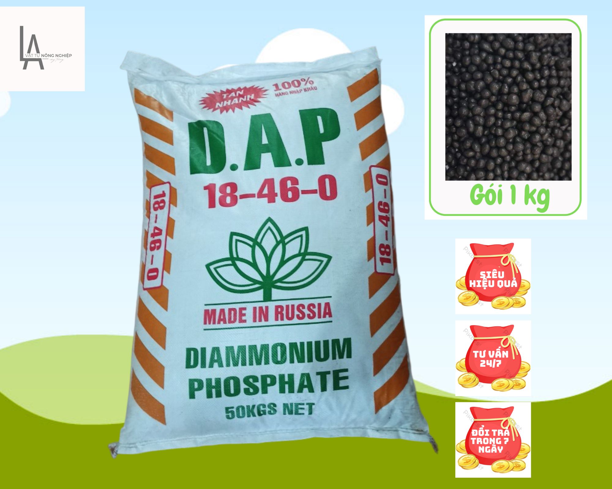 1kg Phân D. A. P Giúp Cây Trồng Tăng Trưởng Và Phát Triển Nhanh Gói 1 Kg