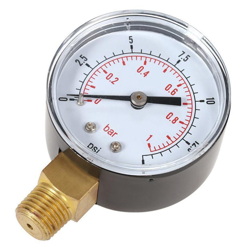 01bar 50mm Water Pressure Gauge Meter 1/4 inch NPT Thread Manometer TS