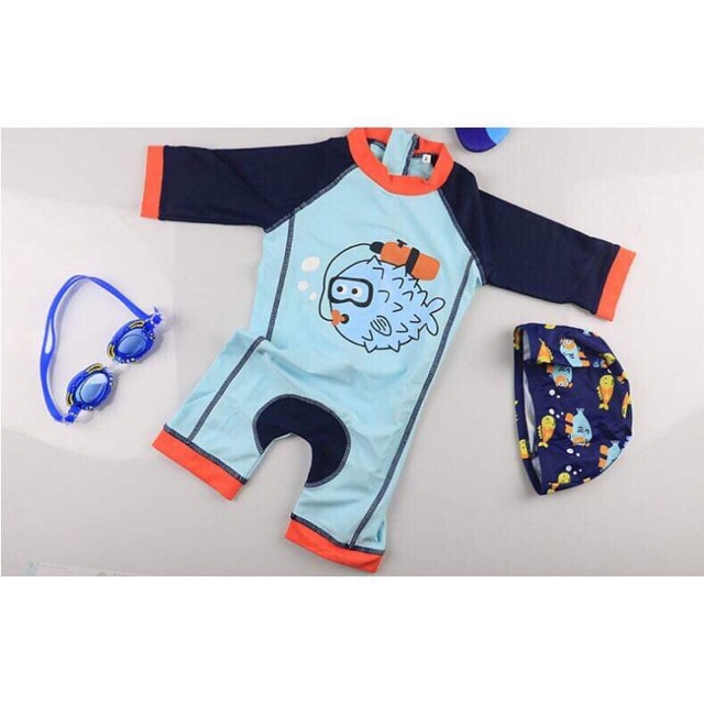 Đồ bơi cho bé, set đồ bơi cho bé kèm mũ