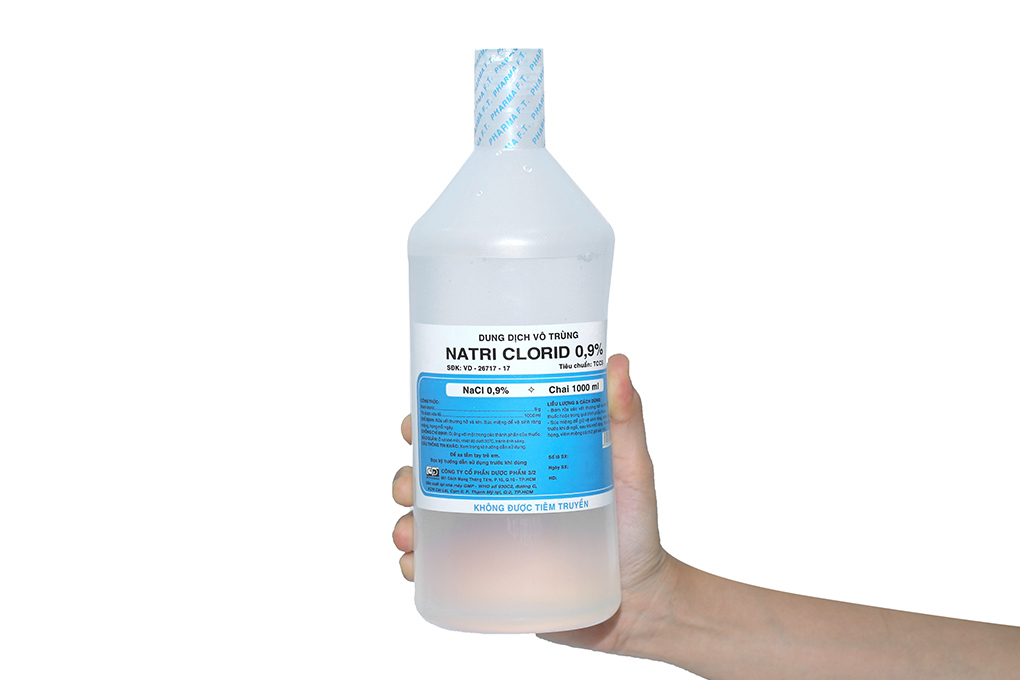 [HCM]Thùng Nước Muối Sinh Lý Natri Clorid 0.9% 1 Lít (12 Chai/Thùng)