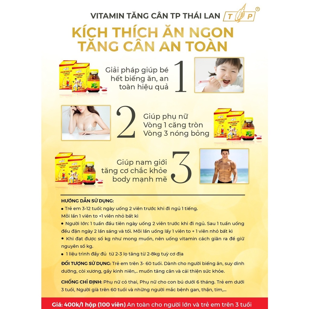 ▫❁⊙ VITAMIN TĂNG CÂN TP Thái Lan