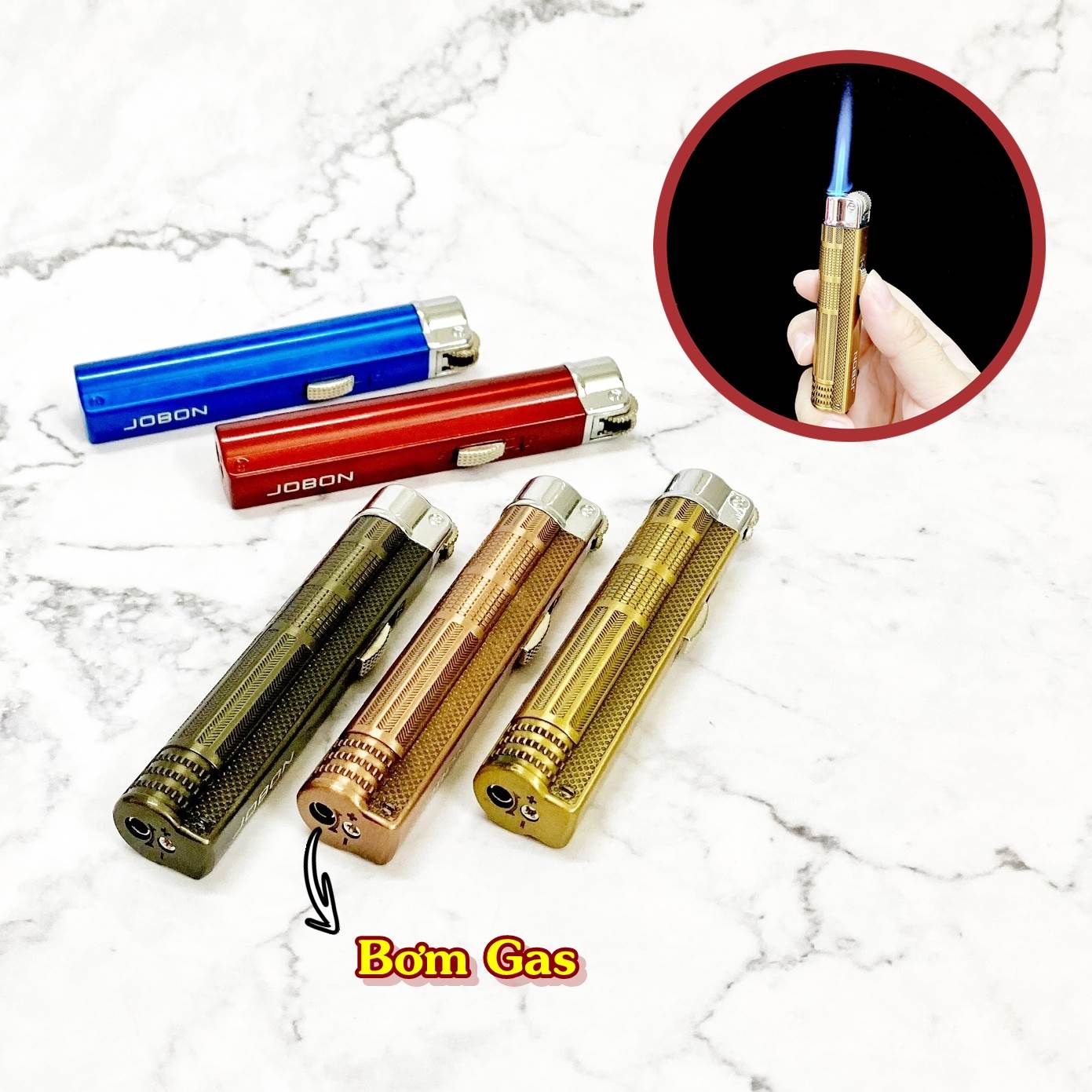 BẬT LỬA KHÈ GAS ĐÁ RÃNH TAY JOBON 522 - (XÀI GAS)