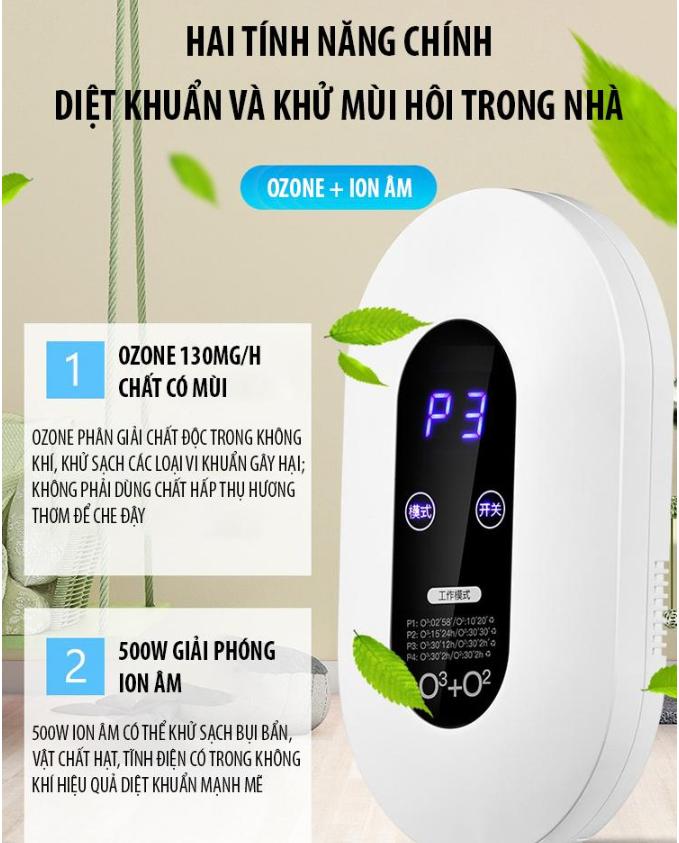 Smart1688 máy khử mùi đa năng - lọc không khí bằng ozone và ion âm