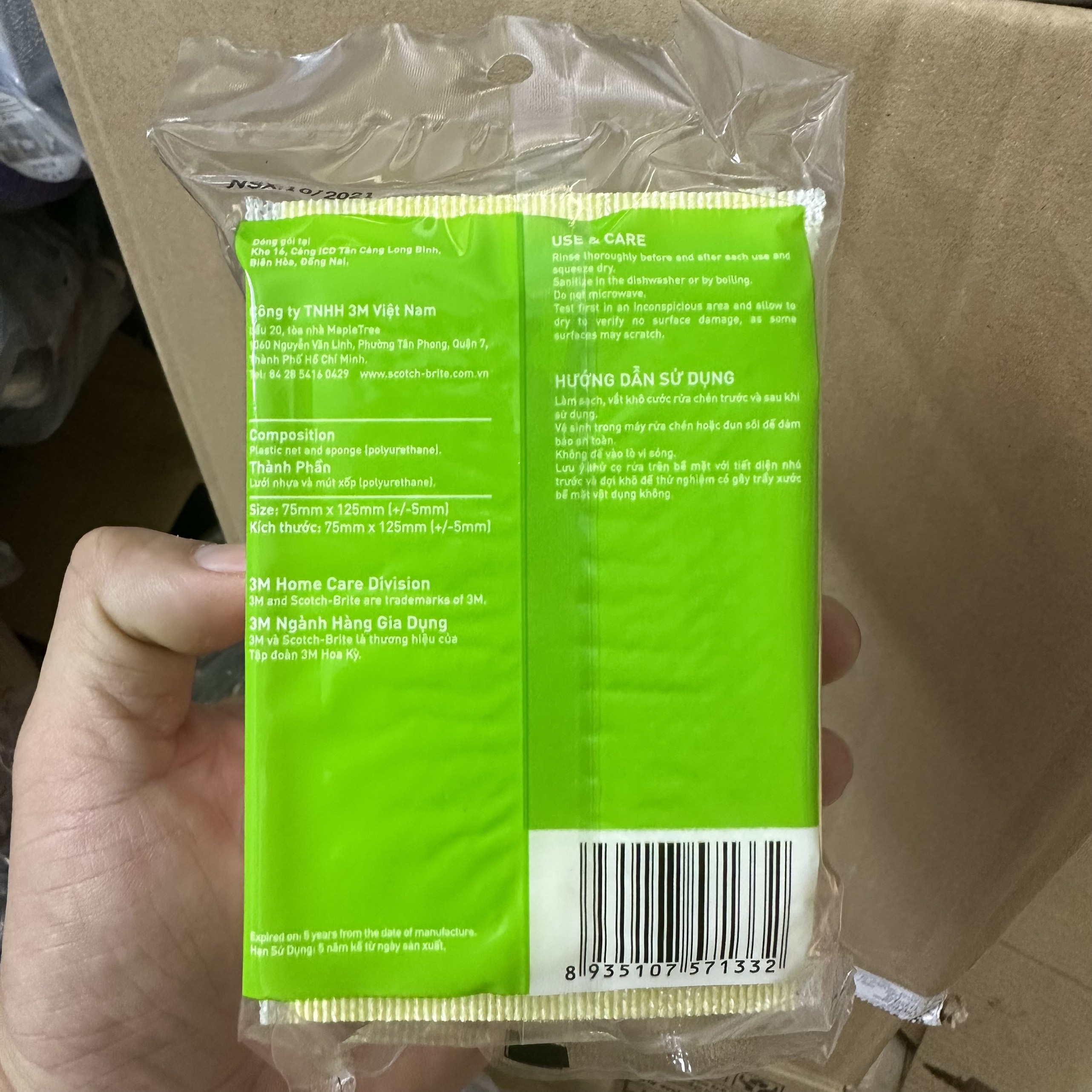Set 2 Miếng rửa chén bát miếng rửa chén lưới Scotch-Brite