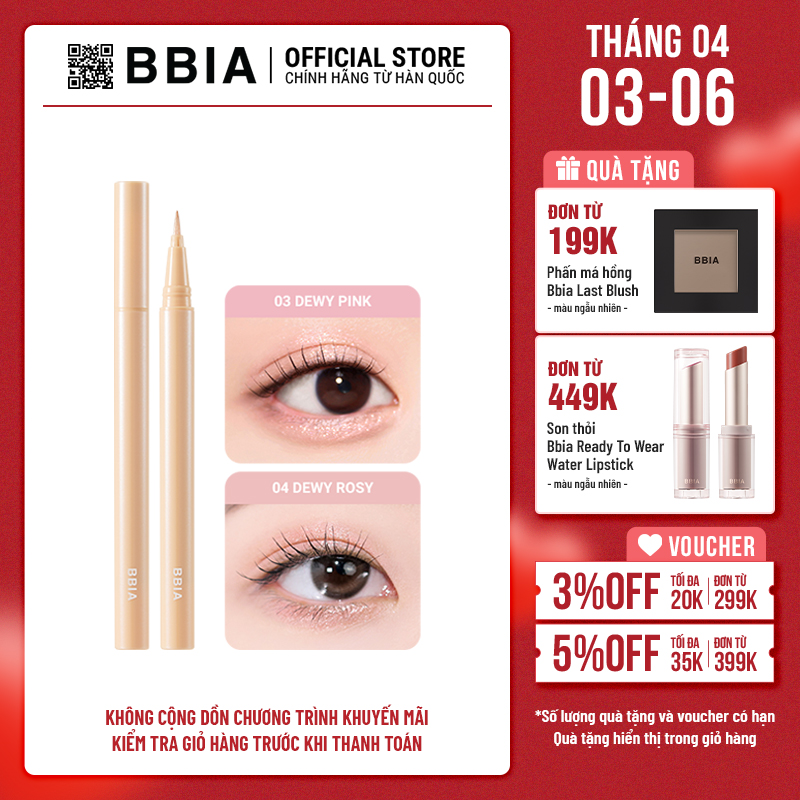 [HSD: 10.2026] Bút kẻ mắt nhũ siêu bắt sáng BBIA Last Glitter Highliner 0.5g