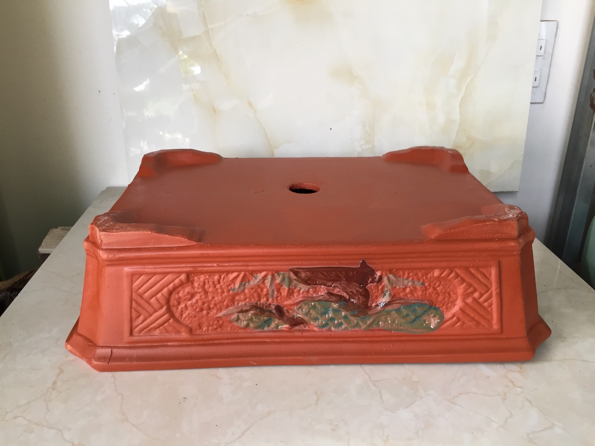Chậu đất nung bonsai chữ nhật ( size 2)