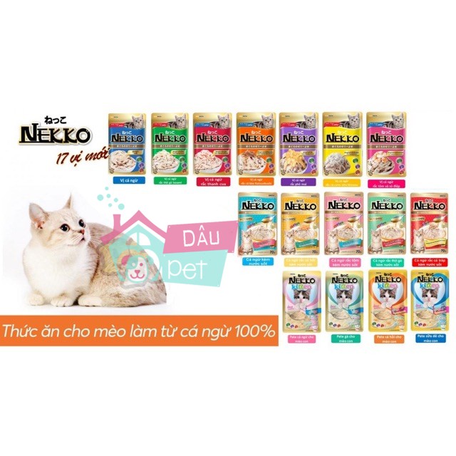 Combo 10 gói pate Nekko cho mèo Kitten/ Gravy