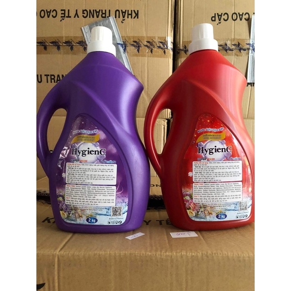 Nước giặt và xả 2 trong 1 hygienc can 2 lít .