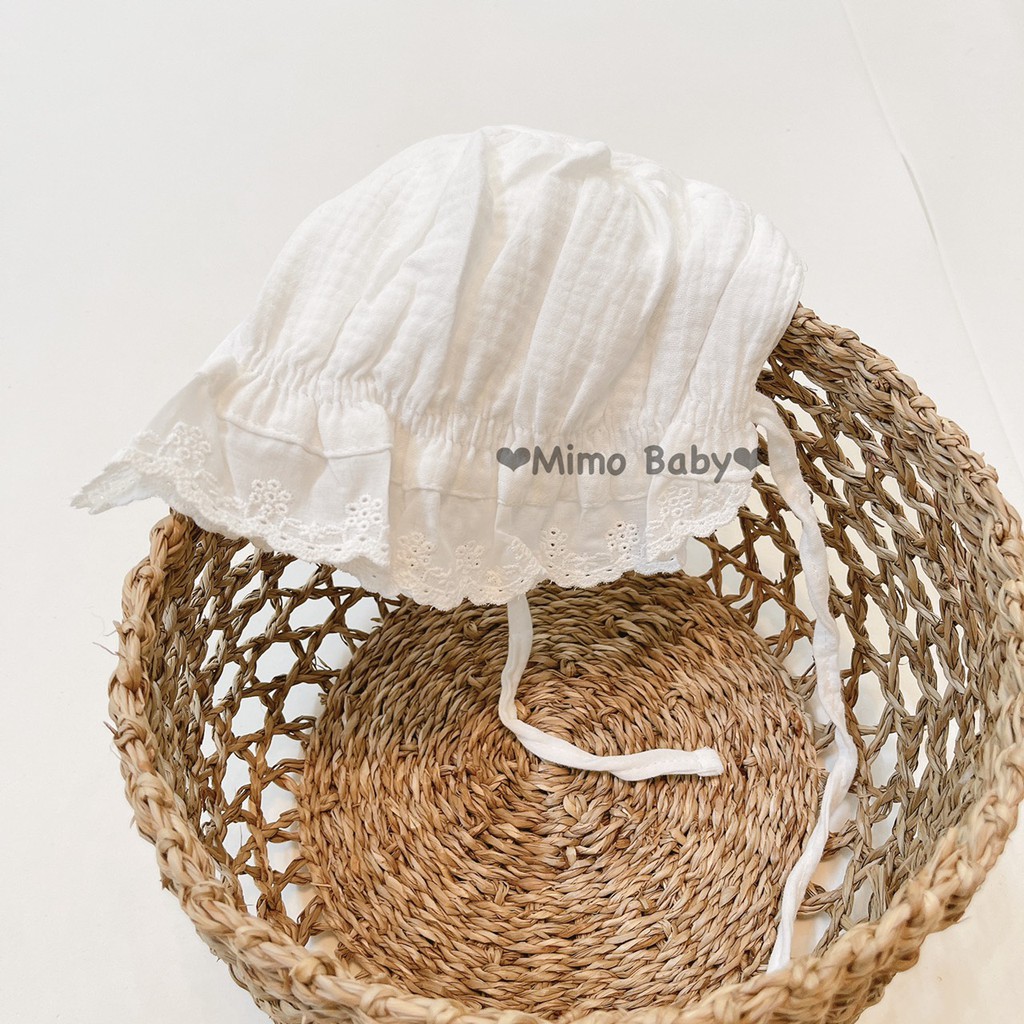 Mũ tiểu thư cho bé - đũi trơn MIMO BABY